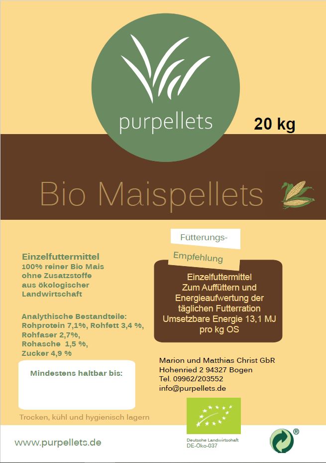 Bio Maispellets, 20kg