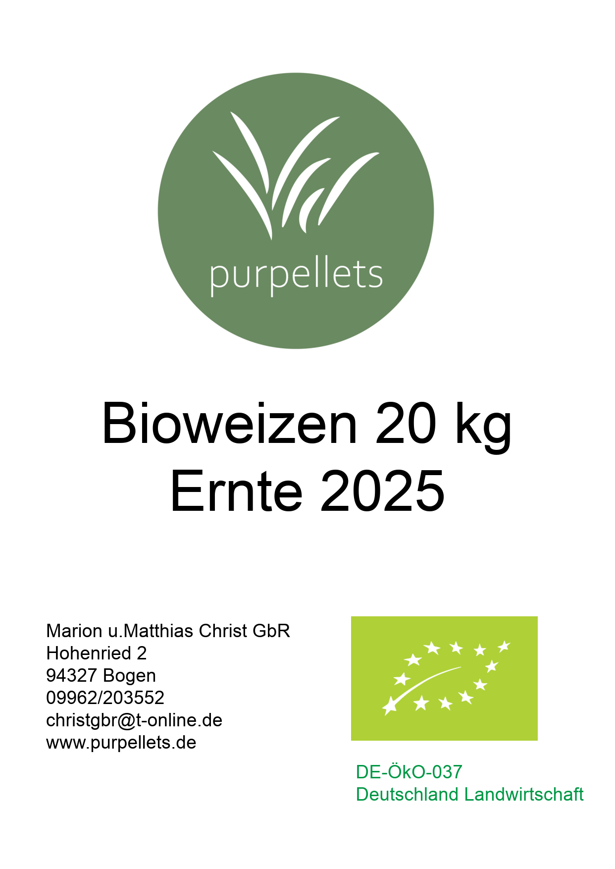Bio Weizen, 20kg